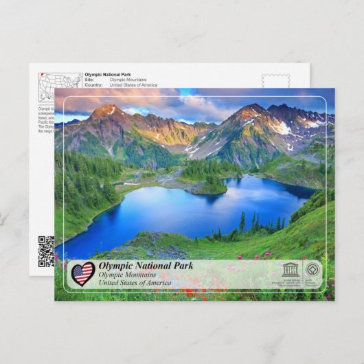UNESCO - Olympischer Nationalpark - Olympische Ber Postkarte (Vorne/Hinten)