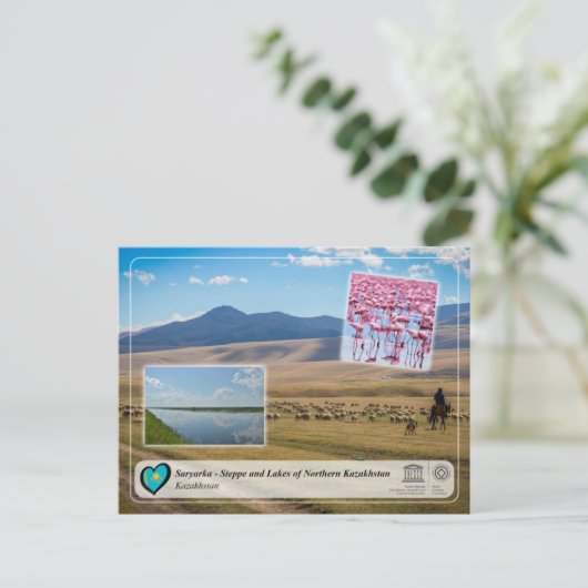 UNESCO - Saryarka - Steppe und Seen Kasachstans Postkarte (Stehend Vorderseite)