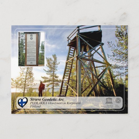 UNESCO - Struve Geodetic Arc - PUOLAKKA Oravivuori Postkarte (Vorderseite)