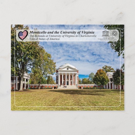 UNESCO - University of Virginia in Charlottesville Postkarte (Vorderseite)