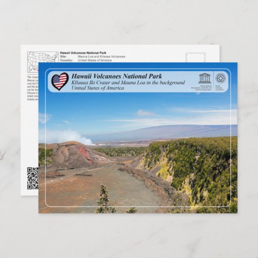 UNESCO - Vulkane Hawaii - Mauna Loa und Kīlauea Postkarte (Vorne/Hinten)