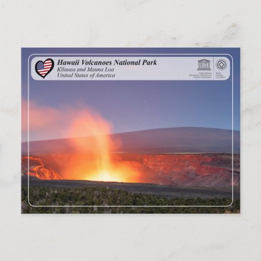 UNESCO - Vulkane Hawaii - Mauna Loa und Kīlauea Postkarte (Vorderseite)