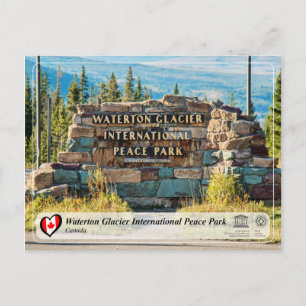 UNESCO - Waterton Glacier International Peace Park Postkarte
