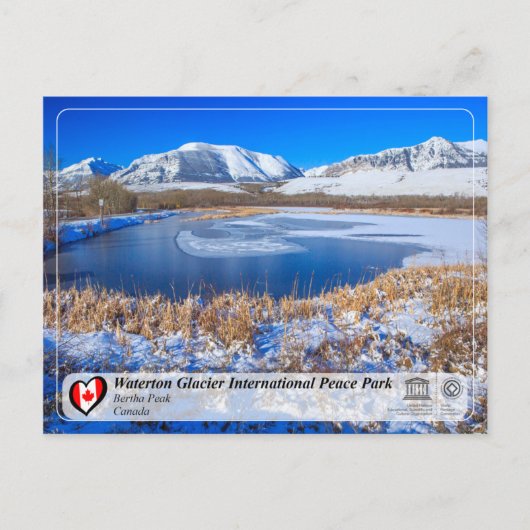 UNESCO - Waterton Glacier Internationaler Friedens Postkarte (Vorderseite)