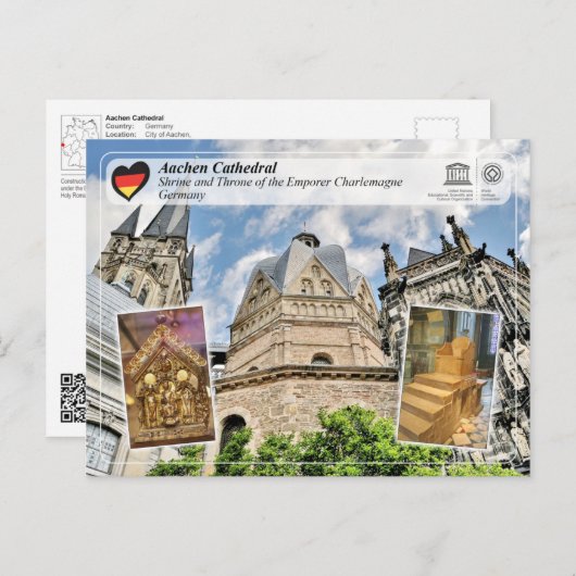 UNESCO WH- Aachener Dom Postkarte (Vorne/Hinten)