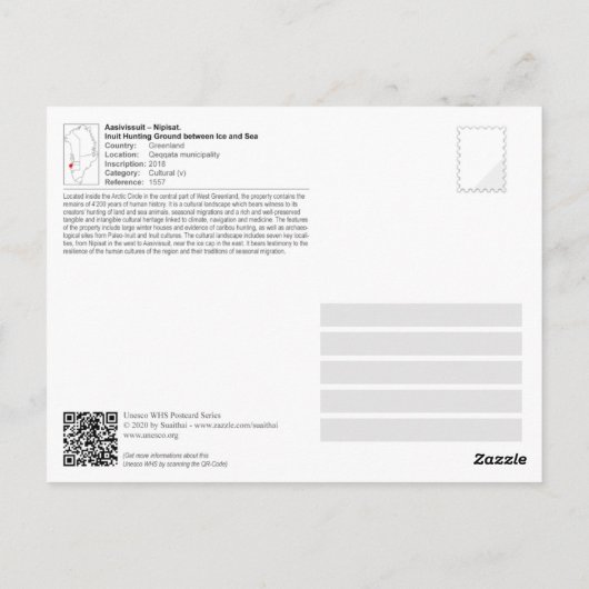 UNESCO WH- Aasivissuit - Nipisat Postkarte (Rückseite)
