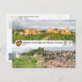 UNESCO WH- Alhambra, Generalife und Albayzín Postkarte (Vorne/Hinten)