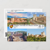 UNESCO WH- Alhambra, Granada Postkarte (Vorne/Hinten)