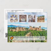 UNESCO WH- Alhambra, Granada Postkarte (Vorne/Hinten)