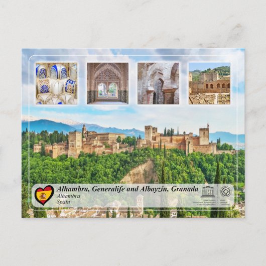 UNESCO WH- Alhambra, Granada Postkarte (Vorderseite)