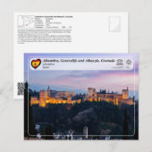 UNESCO WH- Alhambra, Granada Postkarte (Vorne/Hinten)
