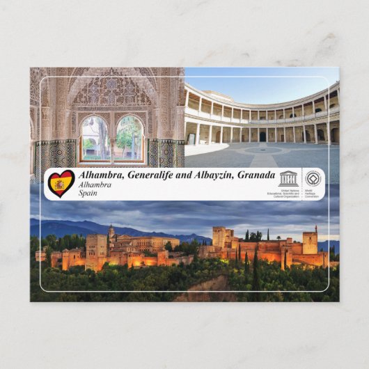 UNESCO WH- Alhambra, Granada Postkarte (Vorderseite)