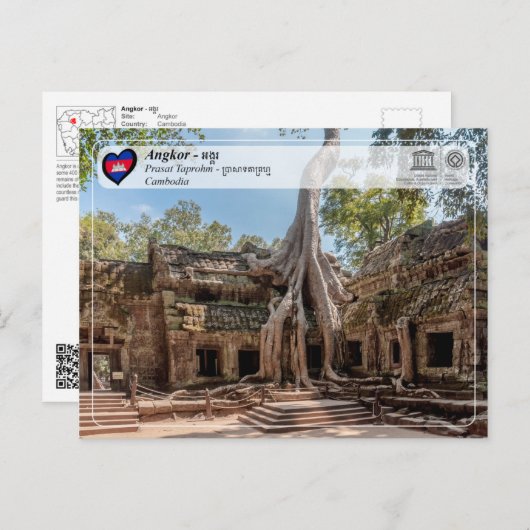 UNESCO WH- Angkor - Tempel Taprohm Postkarte (Vorne/Hinten)