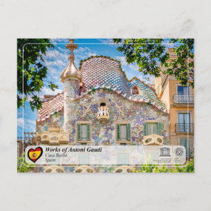UNESCO WH- Antoni Gaudí - Casa Batlló Postkarte