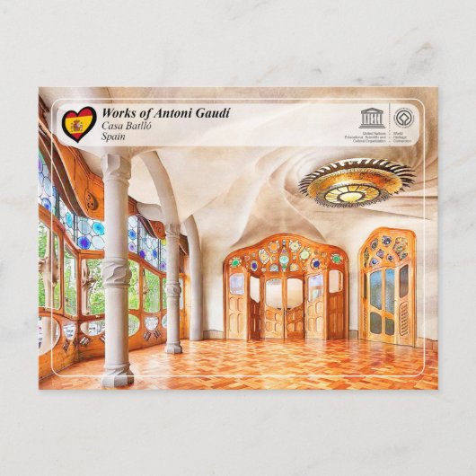 UNESCO WH- Antoni Gaudí - Casa Batlló Postkarte (Vorderseite)