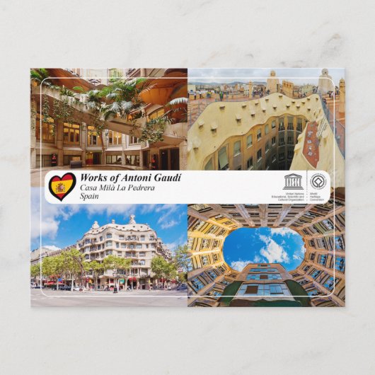 UNESCO WH- Antoni Gaudí - Casa Milà La Pedrera Postkarte (Vorderseite)