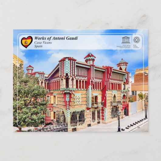 UNESCO WH- Antoni Gaudí - Casa Vicens Postkarte (Vorderseite)