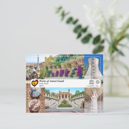 UNESCO WH- Antoni Gaudí - Park Güell Postkarte (Stehend Vorderseite)