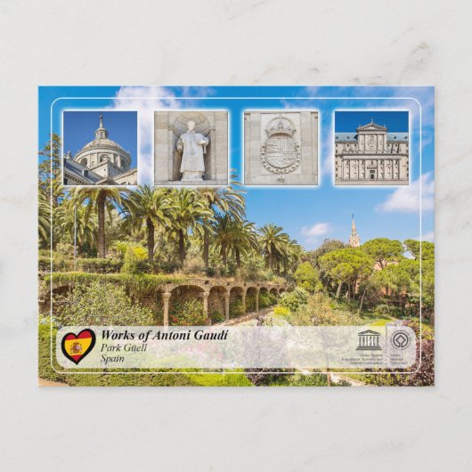UNESCO WH- Antoni Gaudí - Park Güell Postkarte (Vorderseite)
