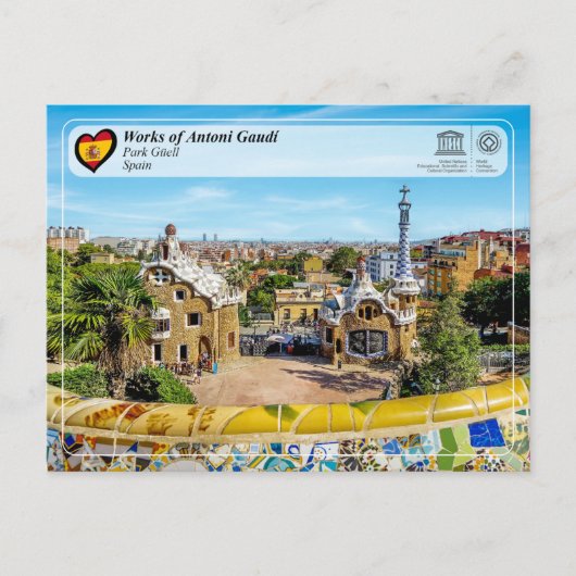UNESCO WH- Antoni Gaudí - Park Güell Postkarte (Vorderseite)