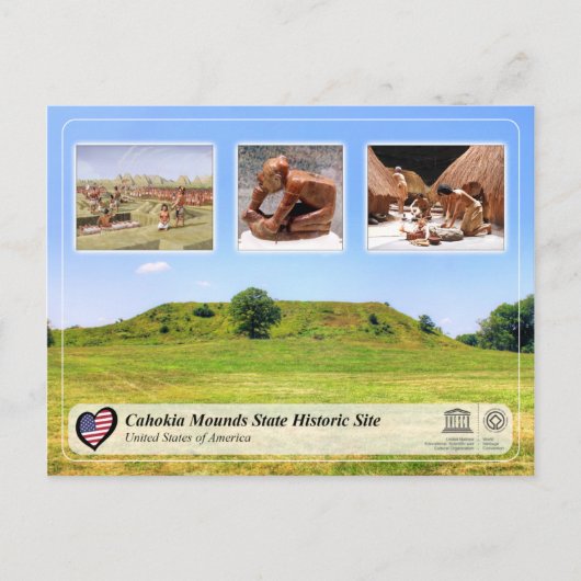 UNESCO WH- Cahokia Mounds Staat Historische Lage Postkarte (Vorderseite)