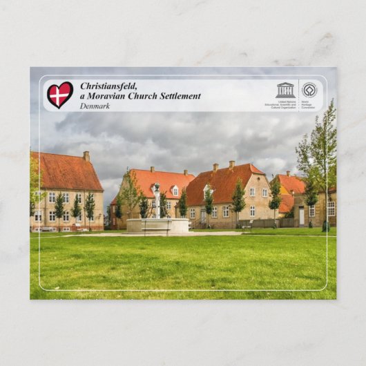 UNESCO WH- Christiansfeld - Mährische Kirche Postkarte (Vorderseite)