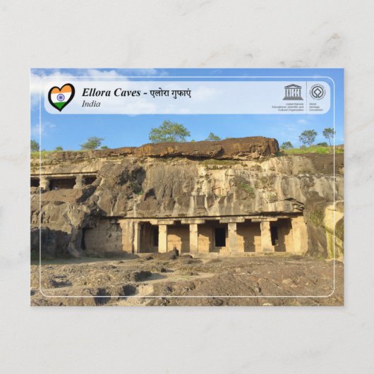 UNESCO WH- Ellora Höhlen Postkarte (Vorderseite)