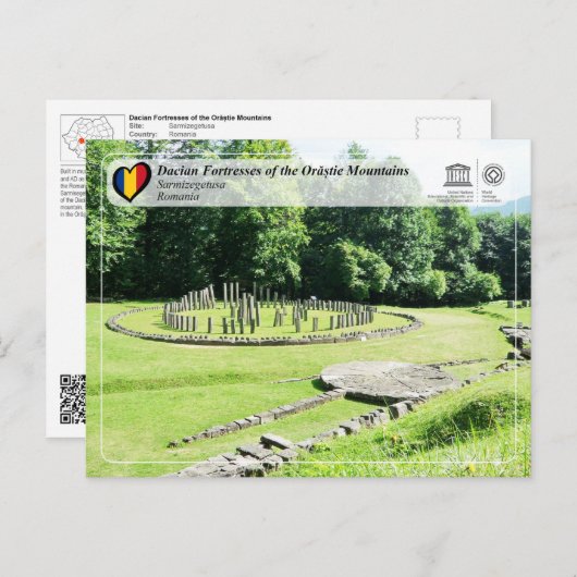 UNESCO WH- Festung Dacian - Sarmizegetusa Postkarte (Vorne/Hinten)