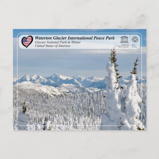 UNESCO WH- Glacier National Park Postcard Postkarte (Vorderseite)