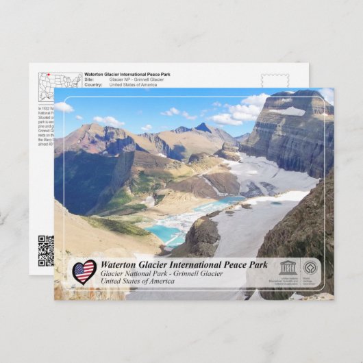 UNESCO WH- Glacier NP - Grinnell Glacier Postkarte (Vorne/Hinten)