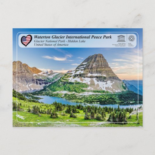 UNESCO WH- Glacier NP - Versteckter See Postkarte (Vorderseite)