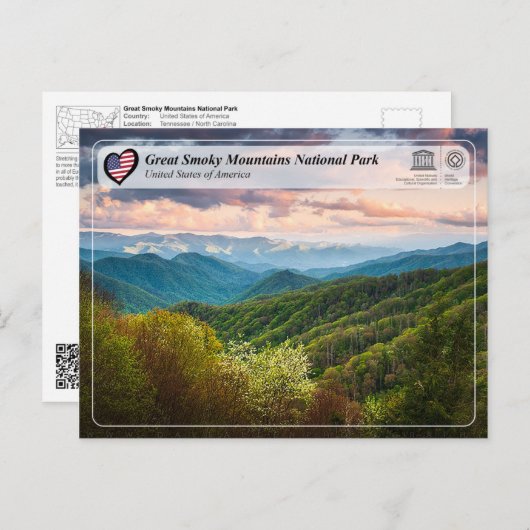 UNESCO WH- Great Smoky Mountains National Park Postkarte (Vorne/Hinten)