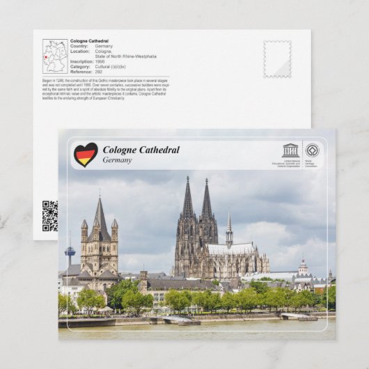 UNESCO WH- Kölner Dom Postkarte (Vorne/Hinten)