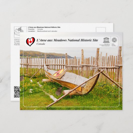 UNESCO WH- L’Anse aux Meadows Postkarte (Vorne/Hinten)