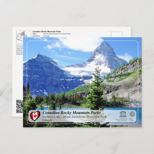 UNESCO WH- Monte Assiniboine Provincial Park Postkarte (Vorne/Hinten)