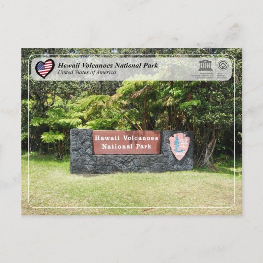 UNESCO WH- Nationale Postkarte der Hawaii-Vulkane (Vorderseite)