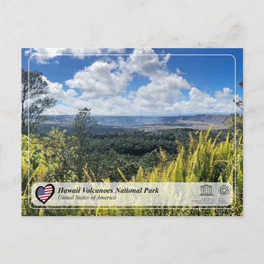 UNESCO WH- Nationale Postkarte der Hawaii-Vulkane (Vorderseite)