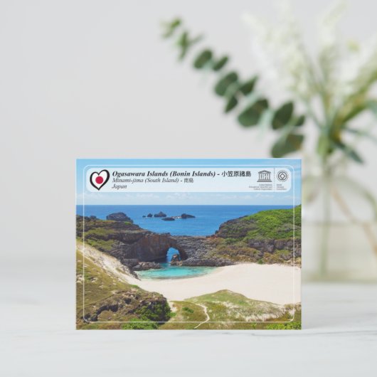 UNESCO WH- Ogasawara Islands - Minami-jima - 南 島 Postkarte (Stehend Vorderseite)
