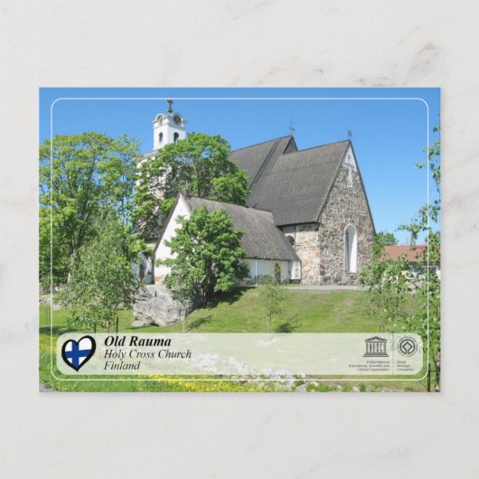 UNESCO WH- Old Rauma - Kirche des Heiligen Kreuzes Postkarte (Vorderseite)