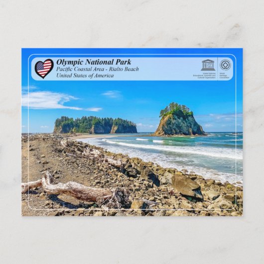 UNESCO WH- Olympischer Nationalpark - Rialto Beach Postkarte (Vorderseite)