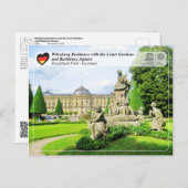 UNESCO WH- Residenz Würzburg und Park Rosenbach Postkarte (Vorne/Hinten)