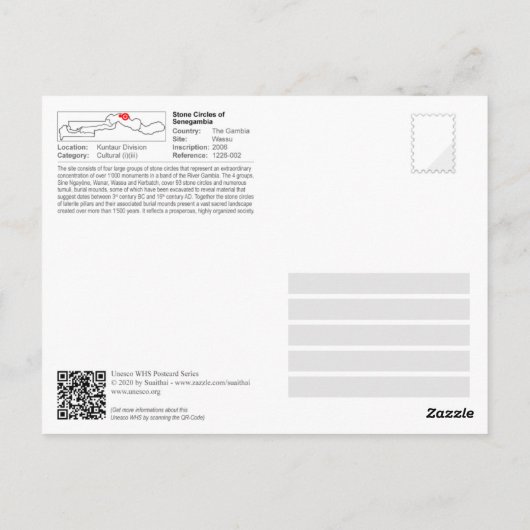 UNESCO WH- Stone Circles of Senegambia - Wassu Postkarte (Rückseite)