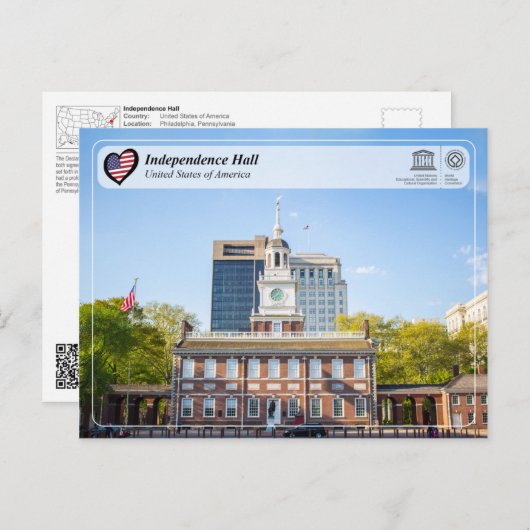 UNESCO WH- Unabhängigkeitssaal Postkarte (Vorne/Hinten)