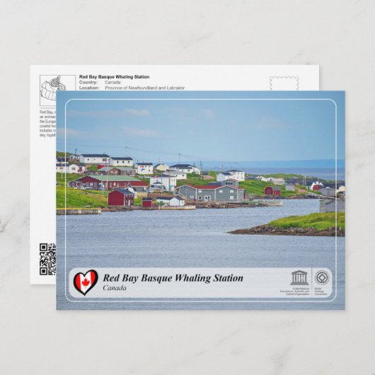 UNESCO WH- Whaling Station in der Bucht von Red Ba Postkarte (Vorne/Hinten)