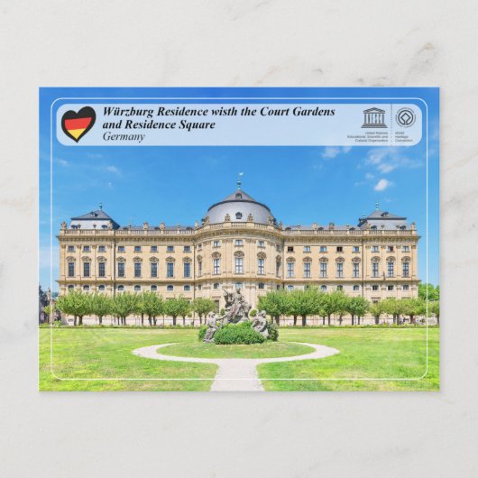 UNESCO WH- Würzburg Residenz Postkarte (Vorderseite)