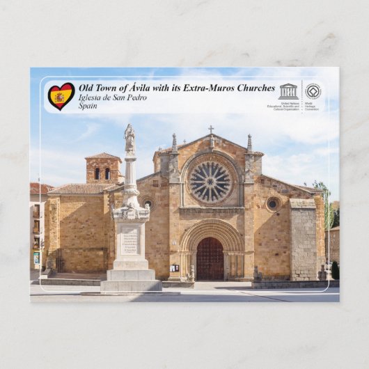 UNESCO WHS - Ávila - Iglesia de San Pedro Postkarte (Vorderseite)