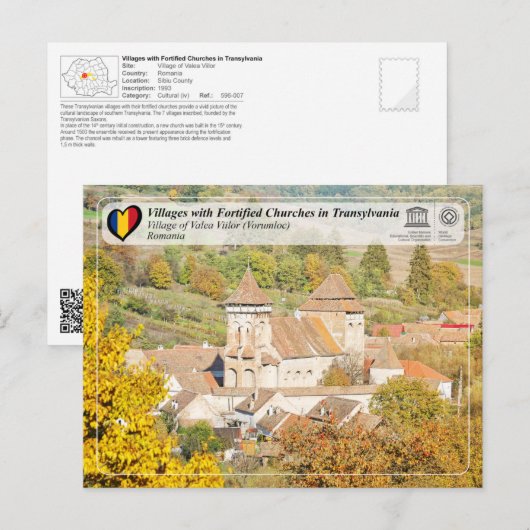UNESCO WHS - Dorf Valea Viilor Postkarte (Vorne/Hinten)