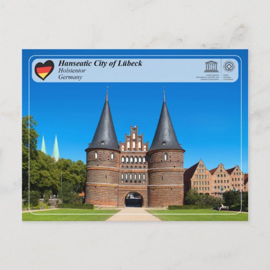 UNESCO WHS - Hansestadt Lübeck - Holstentor Postkarte (Vorderseite)