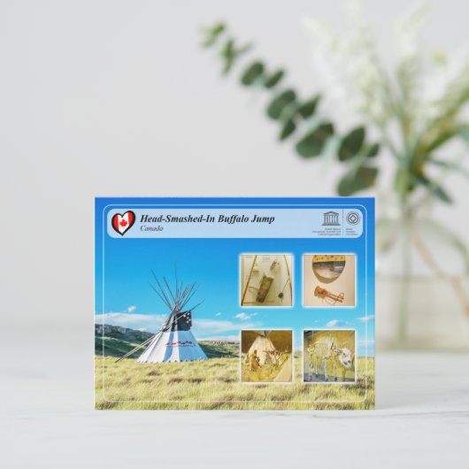 UNESCO WHS - Head-Smashed-in Buffalo Jump Postkarte (Stehend Vorderseite)