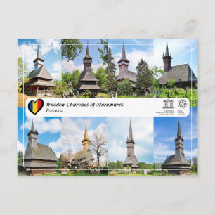 UNESCO WHS - Holzkirchen von Maramureş Postkarte
